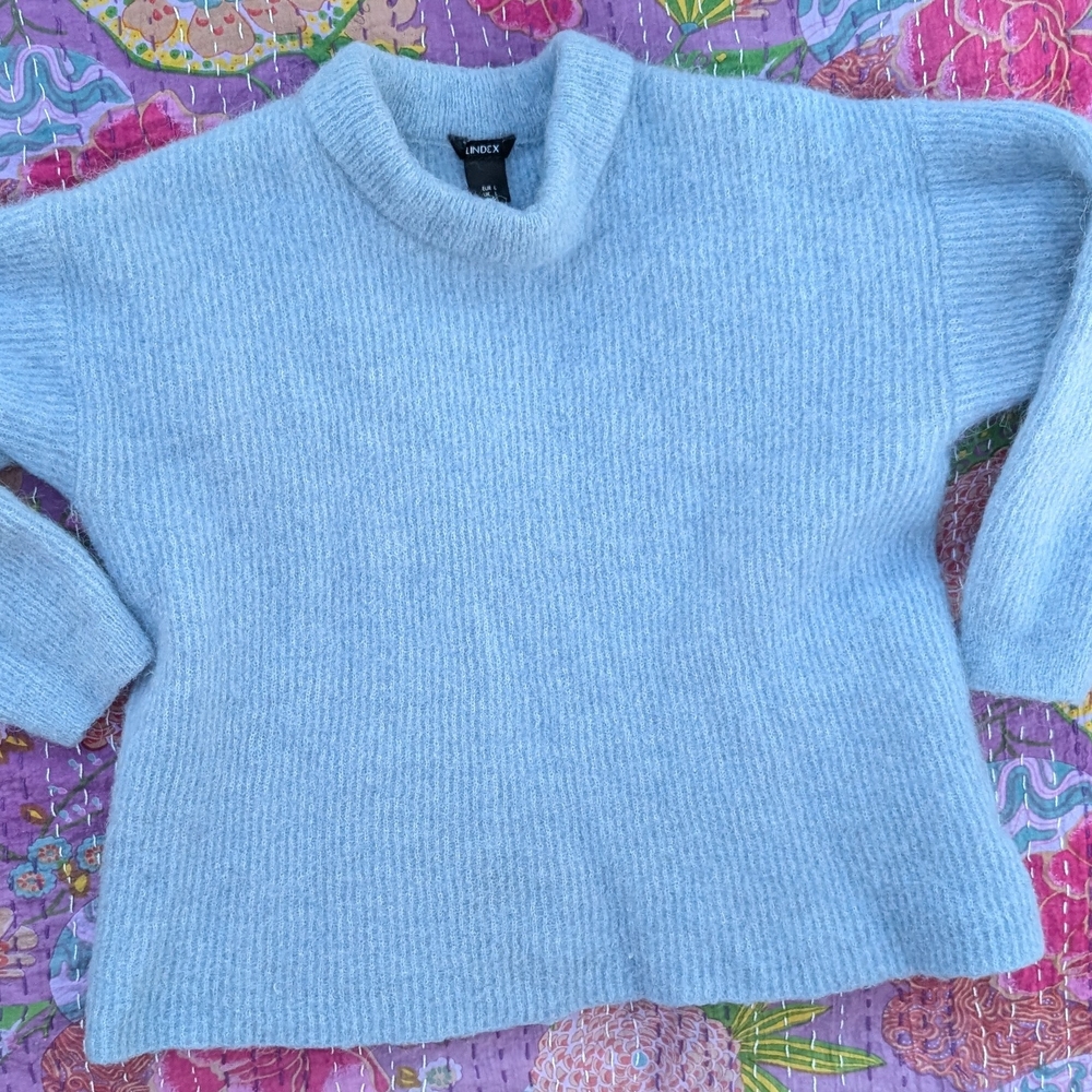 Wool Blend Light Blue Sweater